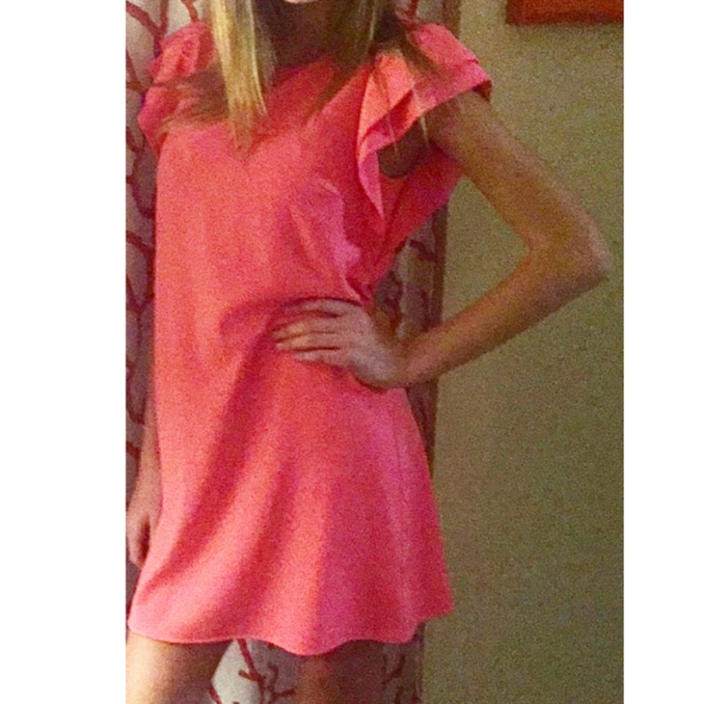 MUSTARD SEED MIDI DRESS NEON PINK